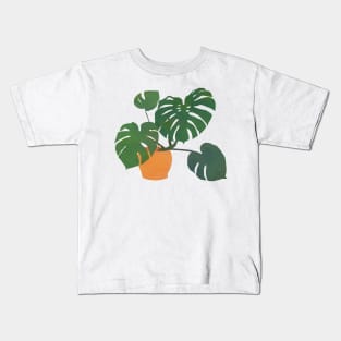 monstera interior plant blonde Kids T-Shirt